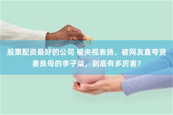 股票配资最好的公司 被央视表扬，被网友直夸贤妻良母的李子柒，到底有多厉害？