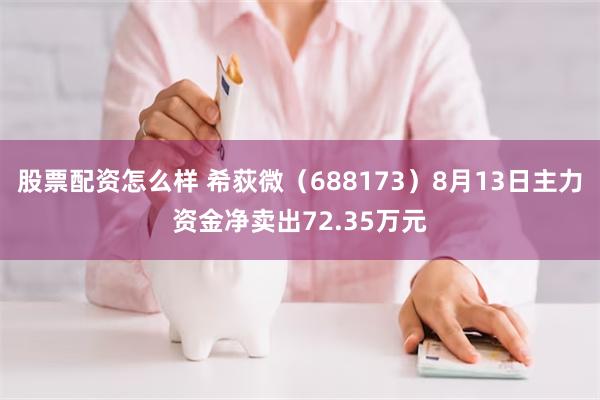 股票配资怎么样 希荻微（688173）8月13日主力资金净卖出72.35万元