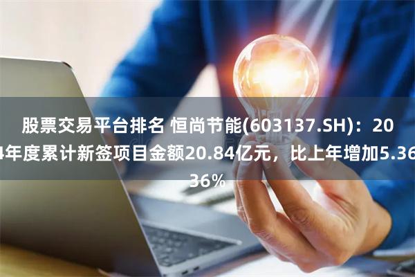 股票交易平台排名 恒尚节能(603137.SH)：2024年度累计新签项目金额20.84亿元，比上年增加5.36%